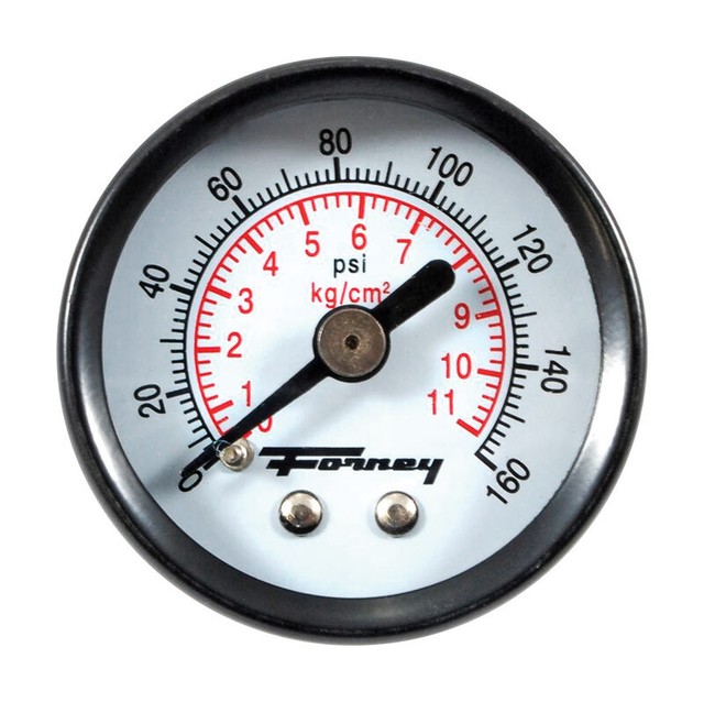 Forney Plastic 11/2 in. Rear Mount Air Pressure Gauge 1/8 in. NPT 160