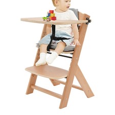 Adjustable Height Wooden High Chair for Babies and Toddlers Baby High Chair NEW