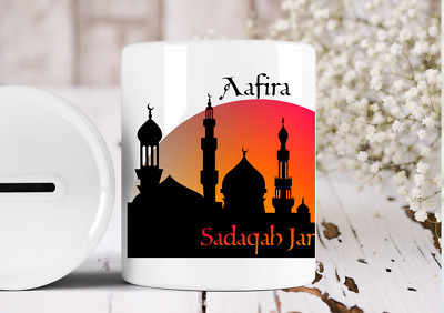 Sunset Sadaqah Sparglas personalisierte Keramik Geldbox Geschenkidee