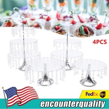 4PCS Cake Stand Set Round Metal Plates for Dessert Cupcake Candy Display