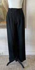 Vintage COUNTRY ROAD Women  s Black High Waist Sailor Pants sz US 6