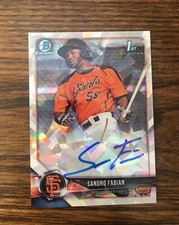 2018 Bowman Chrome Sandro Fabian Giants Atomic Refractor Auto #/100