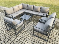 Fimous Aluminum Outdoor Garden Furniture Sofa Set Garden Oblong Coffee Table Set