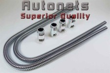 44 Stainless Heater Hose Chevy Ford Gm Hot Rat Rod Chrome Aluminum End Cap Sbc