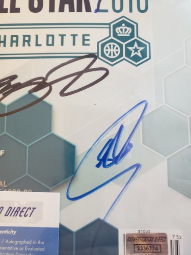 RARE Autographed 2019 ALL STAR Program Lebron Curry Luka Doncic Giannis w/ COA - Picture 5 of 8