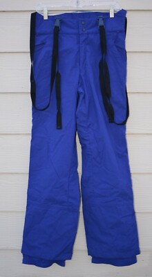 Patagonia Snow Guide Blue Pants Full Side Zipper Adjustable Straps