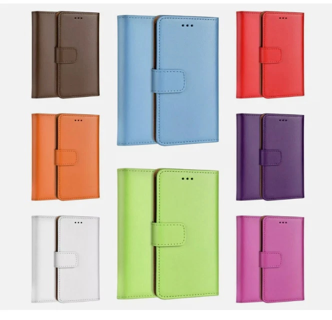 Luxury Genuine Real Leather Wallet Case Cover for Samsung Galaxy S5 UK SELLER - Image 3 of 4