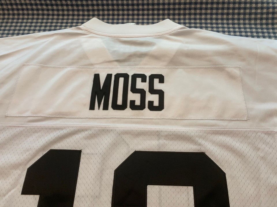 Randy Moss Authentic Oakland Raiders 18 NFL Jersey Sz L Stitched New w