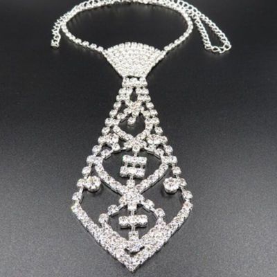 国内未入荷 Satsun Night - Bling Bling Bow Tie Necklace Sexy Women Rhinestone Crystal Bling Bow Tie Fashion Necktie