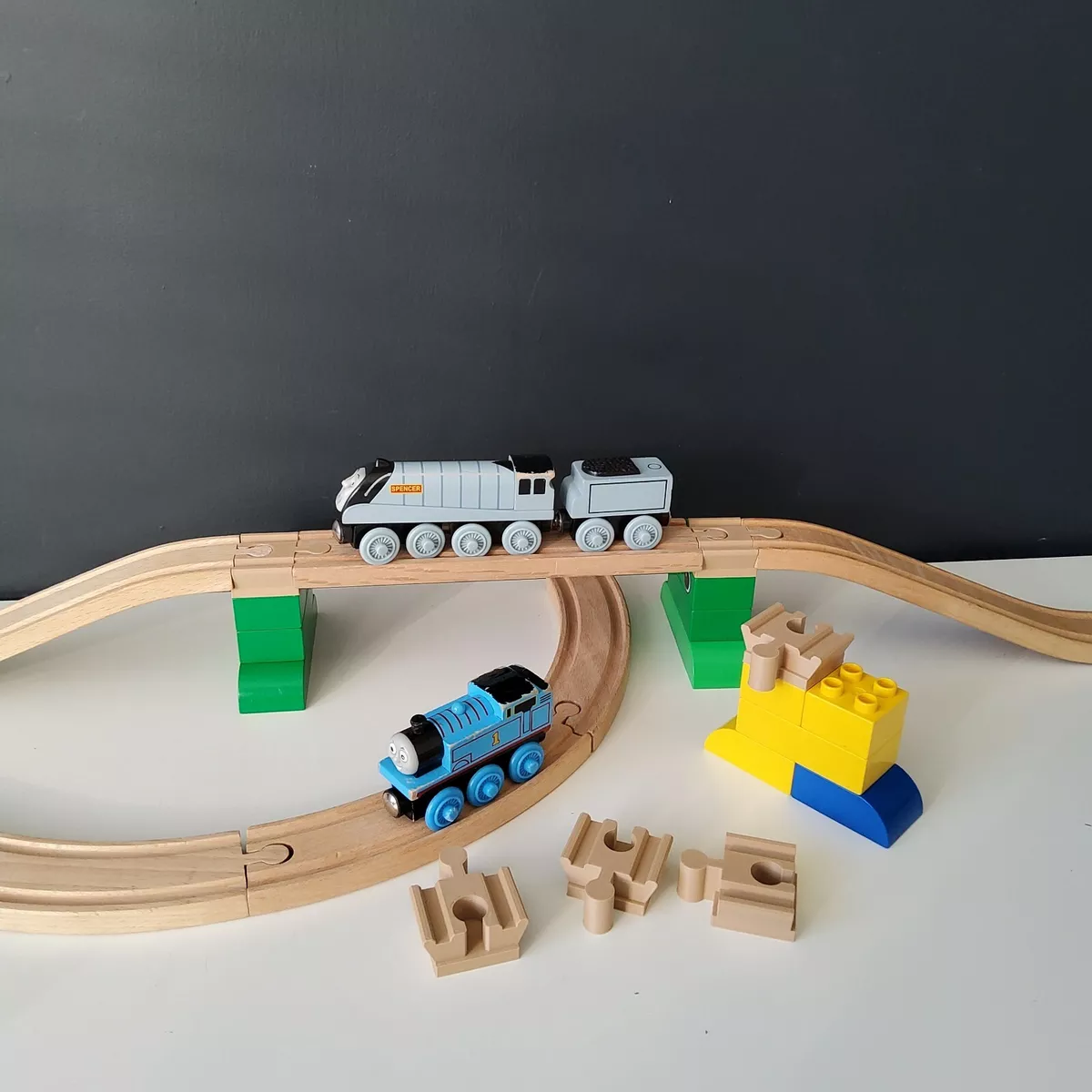 Set of 4 Duplo to Brio Wooden Train Track Adaptors/Converter Bricks, Thomas Brio eBay