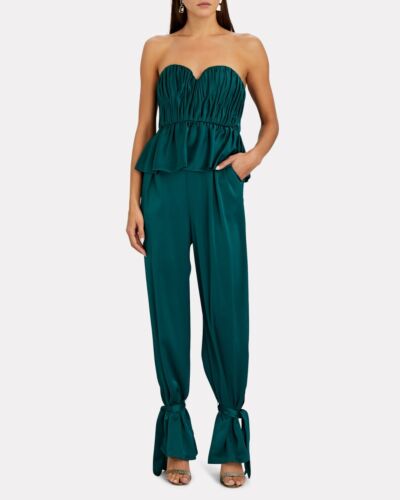 Aiifos Natalie REVOLVE Straple Peplum Sleeveless Satin Top Medium 8 NWT $400.00 - Picture 3 of 7