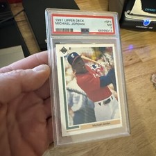 Michael Jordan Baseball Rookie Card PSA 7 RC Vintage SP1 Chicago 1991 Upper Deck