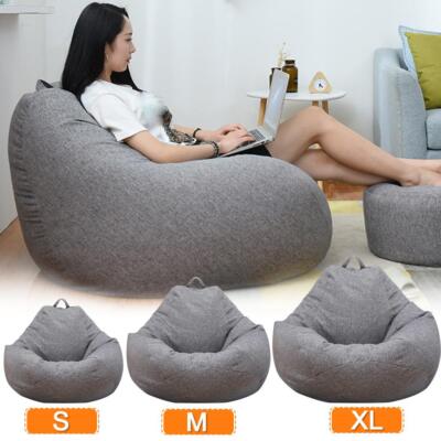 Large Small Lazy Sofa Cover Chairs Without Filler Linen Cloth