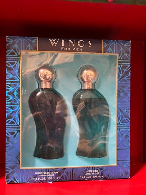 WINGS BY GIORGIO BEVERLY HILLS 2PC SET 3.4 OZ EDT SPRAY+ 3.4 OZ AFTER SHAVE