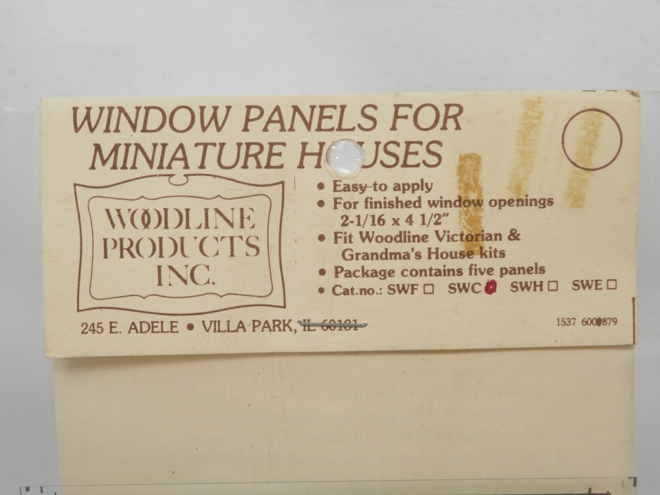 Vintage Dollhouse Window Panels Faux Stained Glass for Victorian