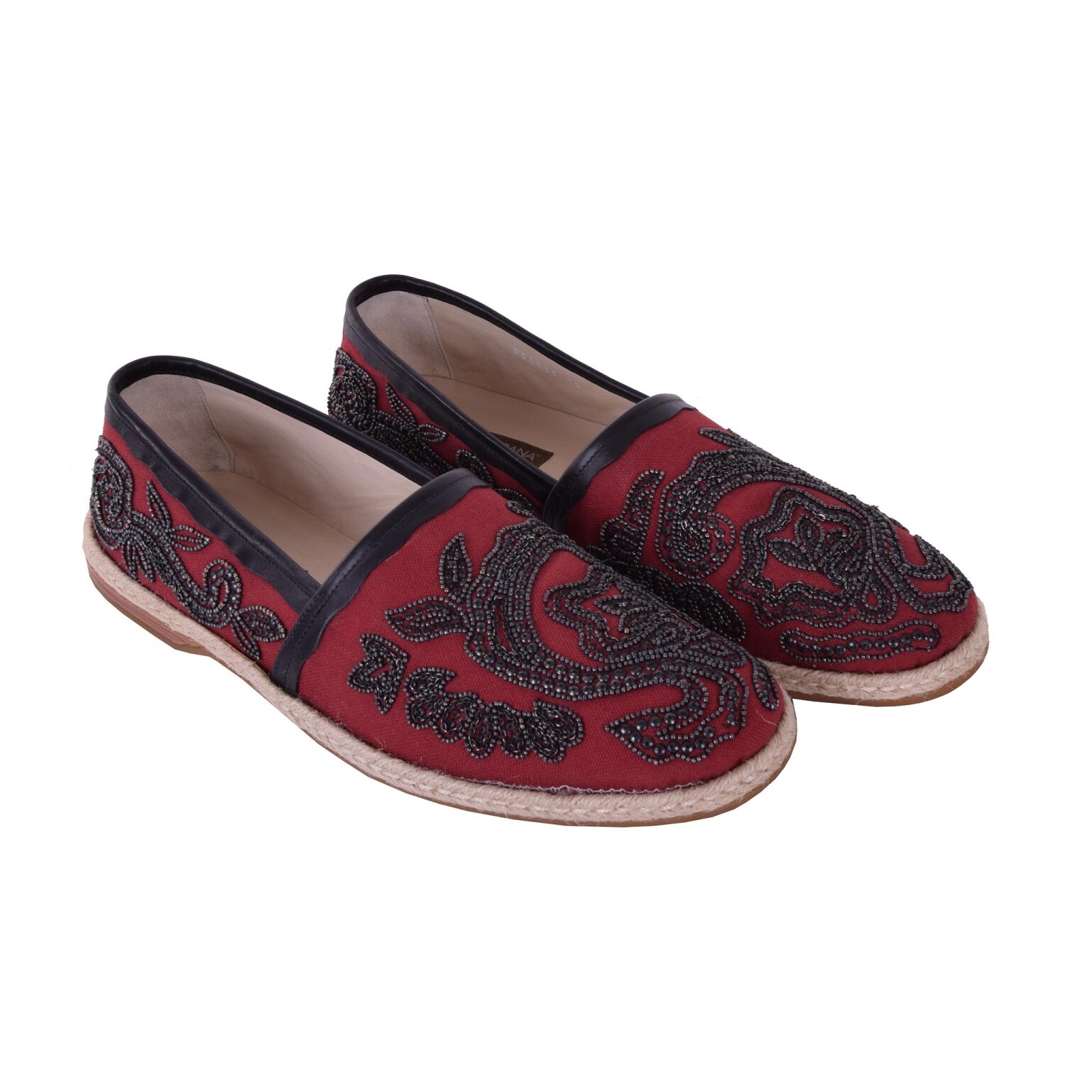 Эспадрильи Mondello от Dolce - Gabbana с вышивкой Красно-черные 45 US 12 06240 117290₽