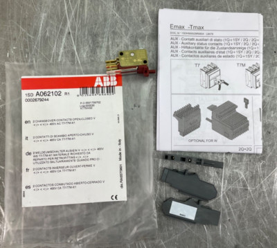 NEW ABB KT7XAS2  2 CHANGEOVER CONTACTS OP-CL T7-T7M-X1 FREE 2-DAY SHIPPING