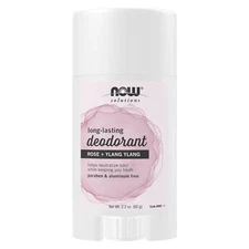 NOW FOODS Long-Lasting Deodorant Stick Rose + Ylang Ylang 2.2 oz