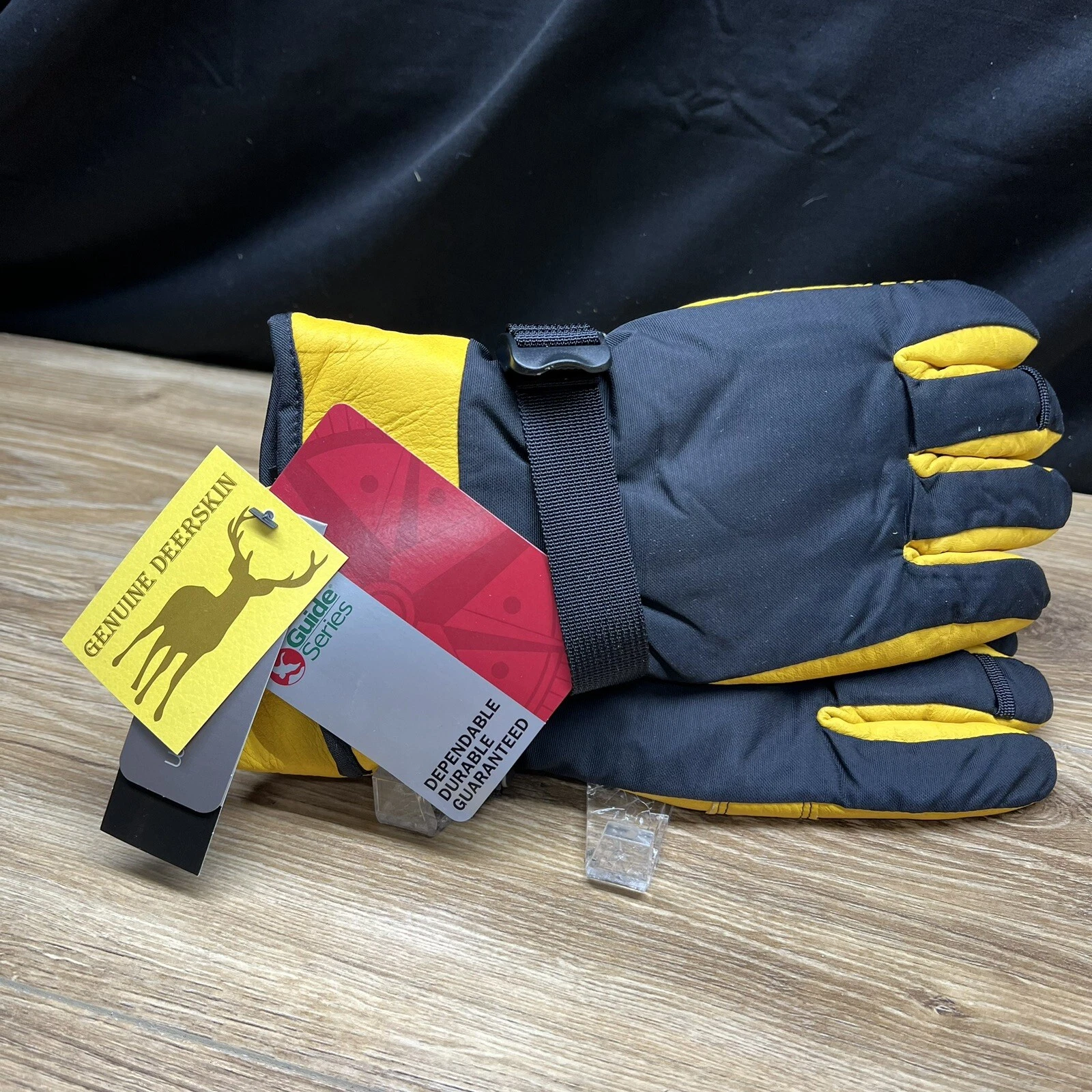 Leather Deerskin/Nylon Gloves Gander Mountain Mens Thinsulate XXL NWT Yellow/Blk
