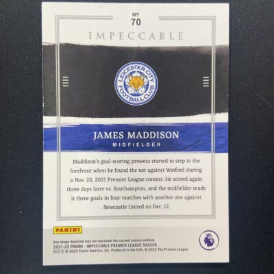 49枚限定 Impeccable James Maddison 直筆サインカード 2023-24 Panini Impeccable James Maddison Silver 15/18