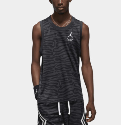 JORDAN タンクトップ ブラック 23 NIKE AIR JORDAN DRI-FIT SPORTS BREAKFAST CLUB MESH PRINTED JERSEY