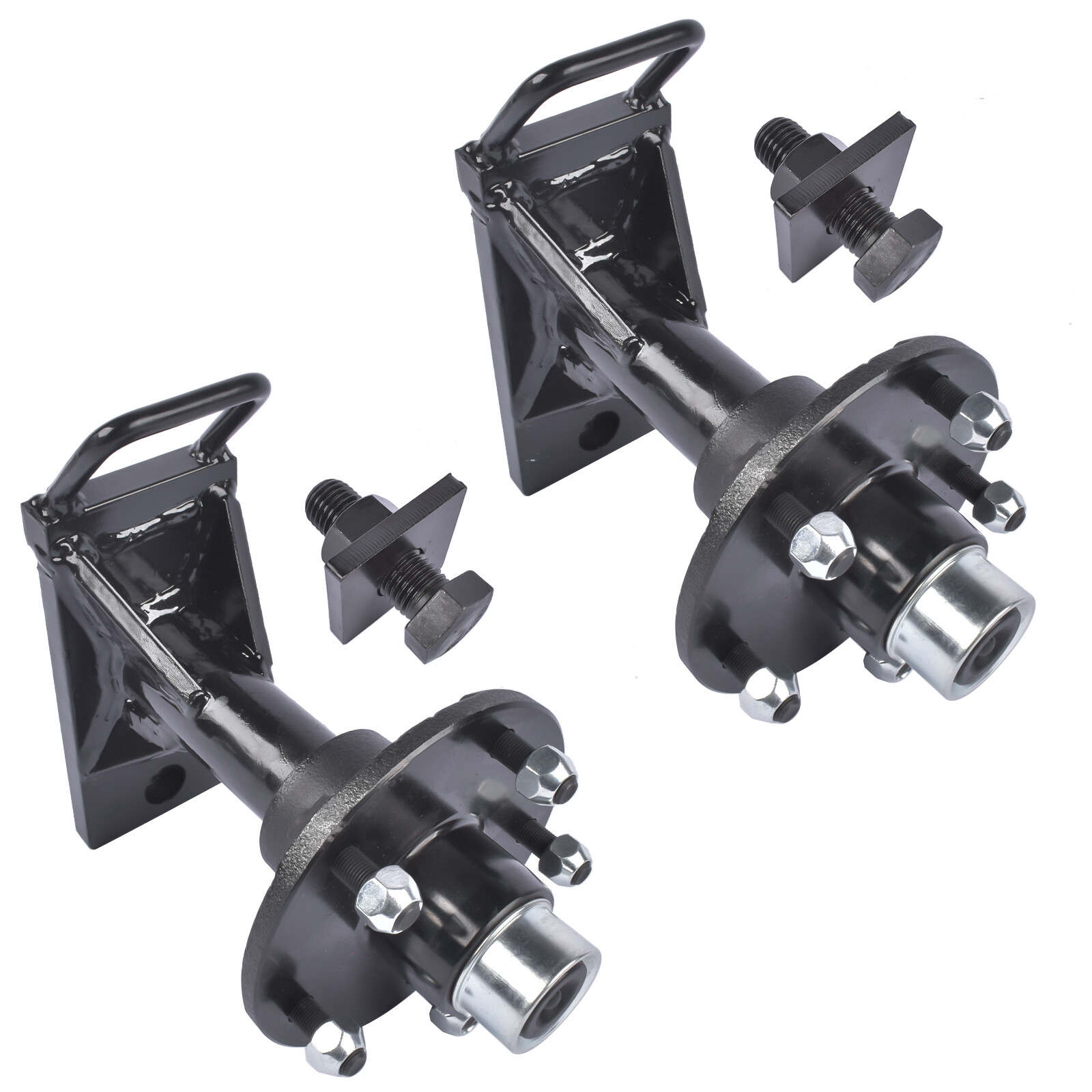 5x 5.5 Lug Superior Shipping Container Wheels, Bolt-on Spindle Kit Brand New