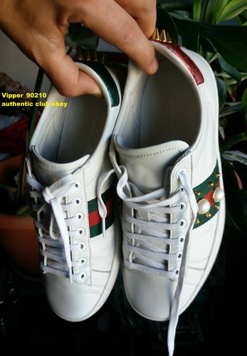 gucci stud web leather sneakers