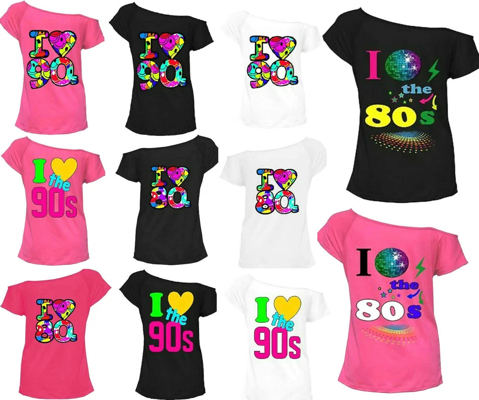 I Love The 90s 80s Women's T-Shirt Fancy Dress Ladies Costume Neon Festival Top - Image 2 of 4