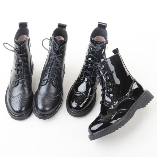 Brogue Biker Ankle Boots Shoes qigq 