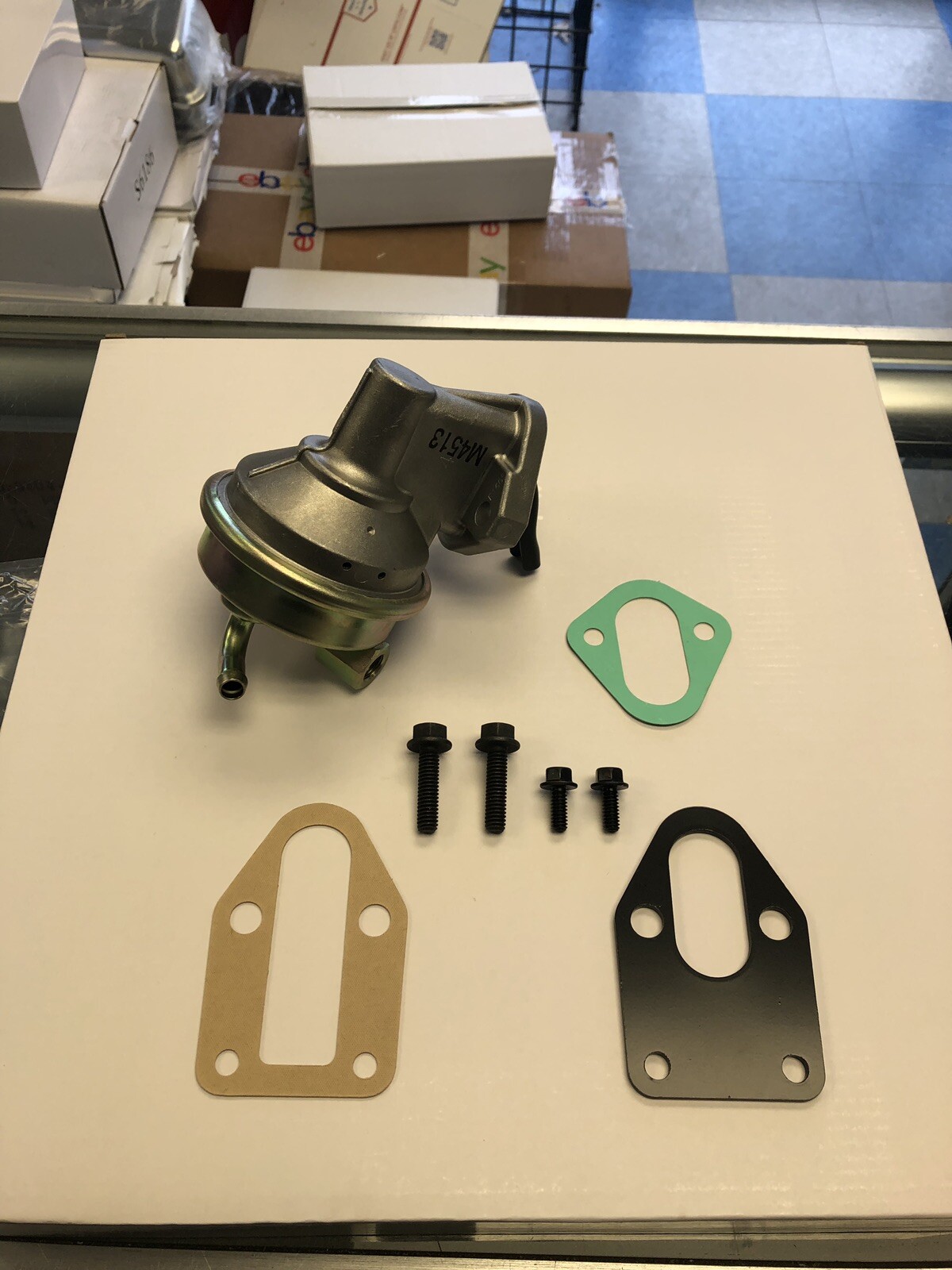 67 Chevelle Fuel Pump + Plate + Bolts New Kit Grade 8 Bolts Nova 6972