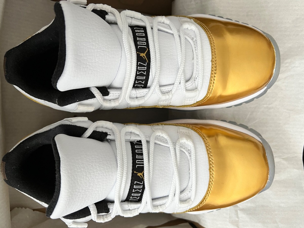 Air Jordan 11 Retro Low Used White/ Gold Size 4Y Authentic | eBay