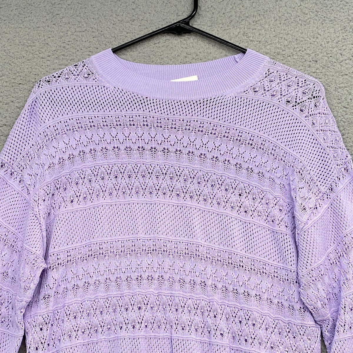 Wilfred Sweater Womens Small Aritzia Poitelle Lavender Crew Neck Cropped  Knit