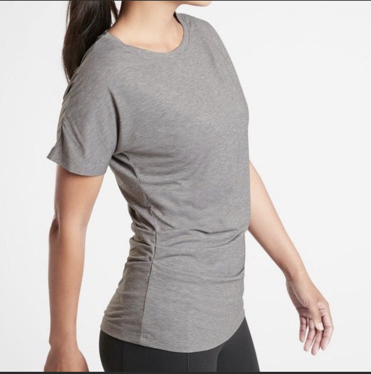 ATHLETA Threadlight Top Gray Asymmetrical Modal S… - image 1