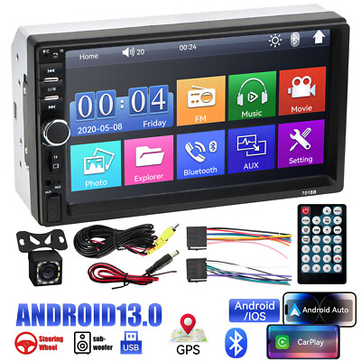 Double 2 Din 7  Car Stereo Touch Screen Car Radio Apple CarPlay Android Auto BT