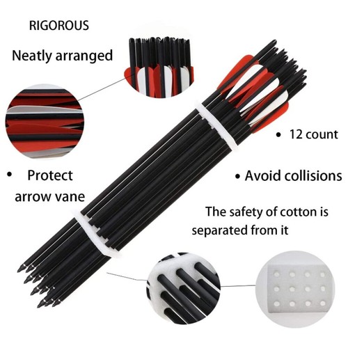 12Pcs 20-inch Carbon Crossbow Bolts with 12Pcs Arrowhead for Outdoor Hunting - Picture 8 of 16