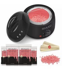Waxing Kit for Women, Wax Warmer W/ 4 Bags Painless Hard Wax Beans Hair Removal