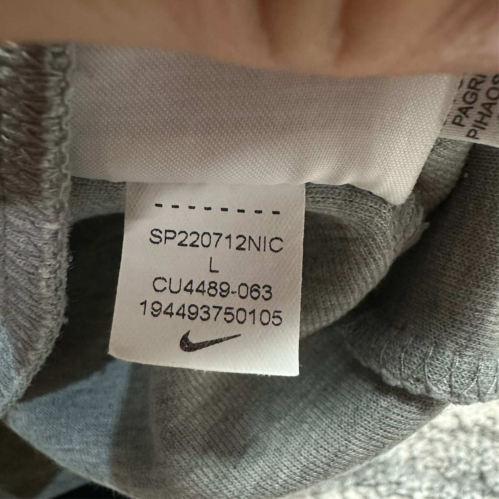 VTG Nike Tech Fleece Grey Black Chevron Logo Sz Large Full Zip Hoodie Sweatshirt image 4