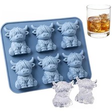 3D Highland Cow Ice Cube Tray Silicone Ice Ball Maker Mold for Whiskey Cocktails