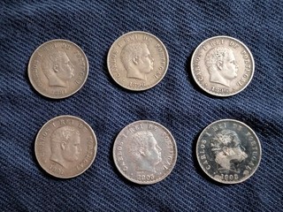 PORTUGAL King Carlos I VINTAGE OLD Silver 500 Reis Portuguese Coin Set of 6