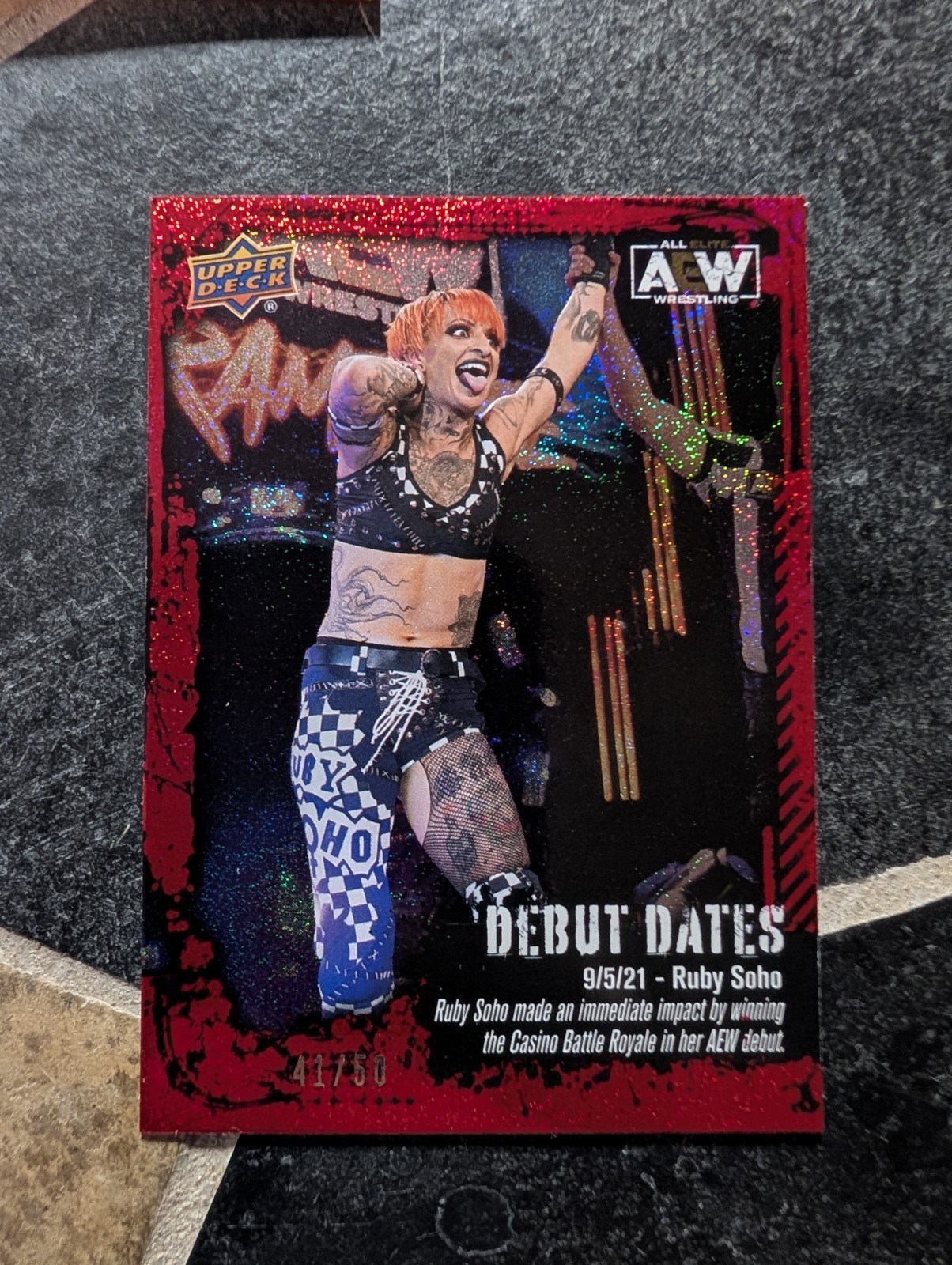 2022 Upper Deck AEW All Elite Wrestling Debut Dates Ruby Soho #DD-3 Red 41/50
