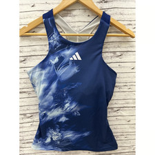 Adidas Tennis Women's Sz Small Mel Y-Tank Victory Blue White IA3201