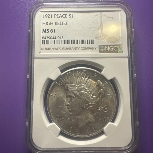 1921-P $1 Peace Silver Dollar PCGS MS 61 | High Relief Uncirculated UNC 🔥(2279)