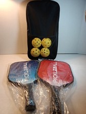 Pickleball Starter Set -2 Paddles, 4 Balls, 1 Carrying Bag - Brand New