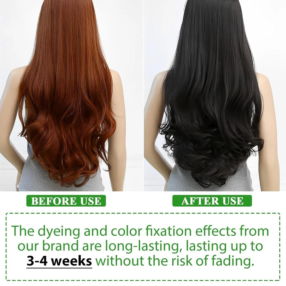 Natürliches Schwarzes Haarfärbeshampoo, Black Hair Dye Shampoo 3 in 1 Sofort Haa - Bild 4 von 4