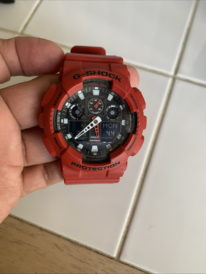 Casio G-Shock 5081 GA-100B Digital and Analog Red Watch