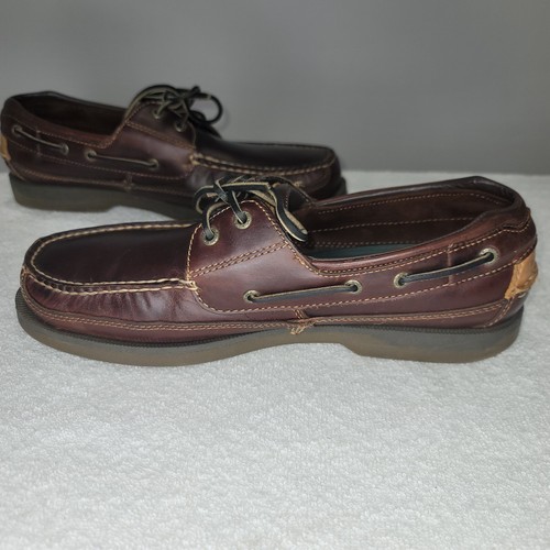 Sperry Mako 2 Eye Canoe Moc Boat Shoes Genuine Brown Leather Men's Size 11.5 M - Picture 15 of 22