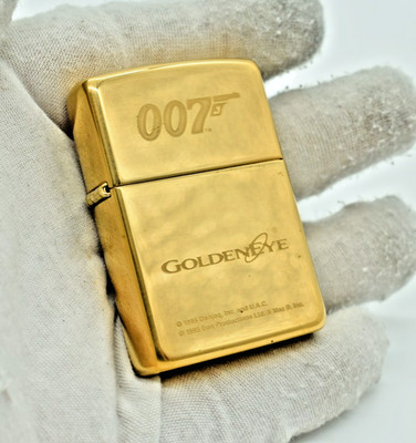 Zippo - JAMES BOND 007 GOLDENEYE, 1996, Polished Gold/Brass, New, Never Fired