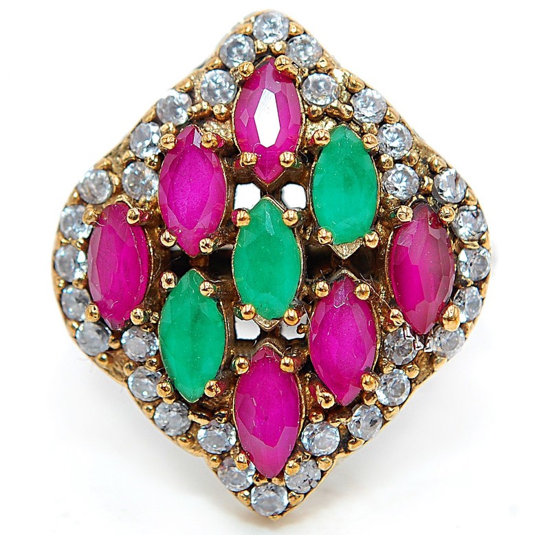 Ottoman 4CT Heat Treated Green Tourmaline 925 Sterling Silver Ring Sz 8 H4-4