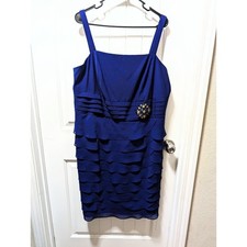 Jessica Howard Blue Semi-Formal Dress Size 18W With Rhinestones