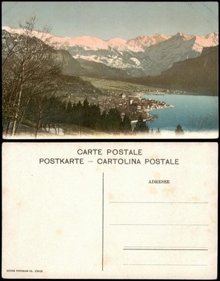 Ansichtskarte Brienz BE Panorama-Ansicht, im Hintergrund die Alpen 1910